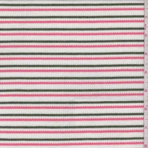 White/Salmon/Forest Thermal Knit Fabric