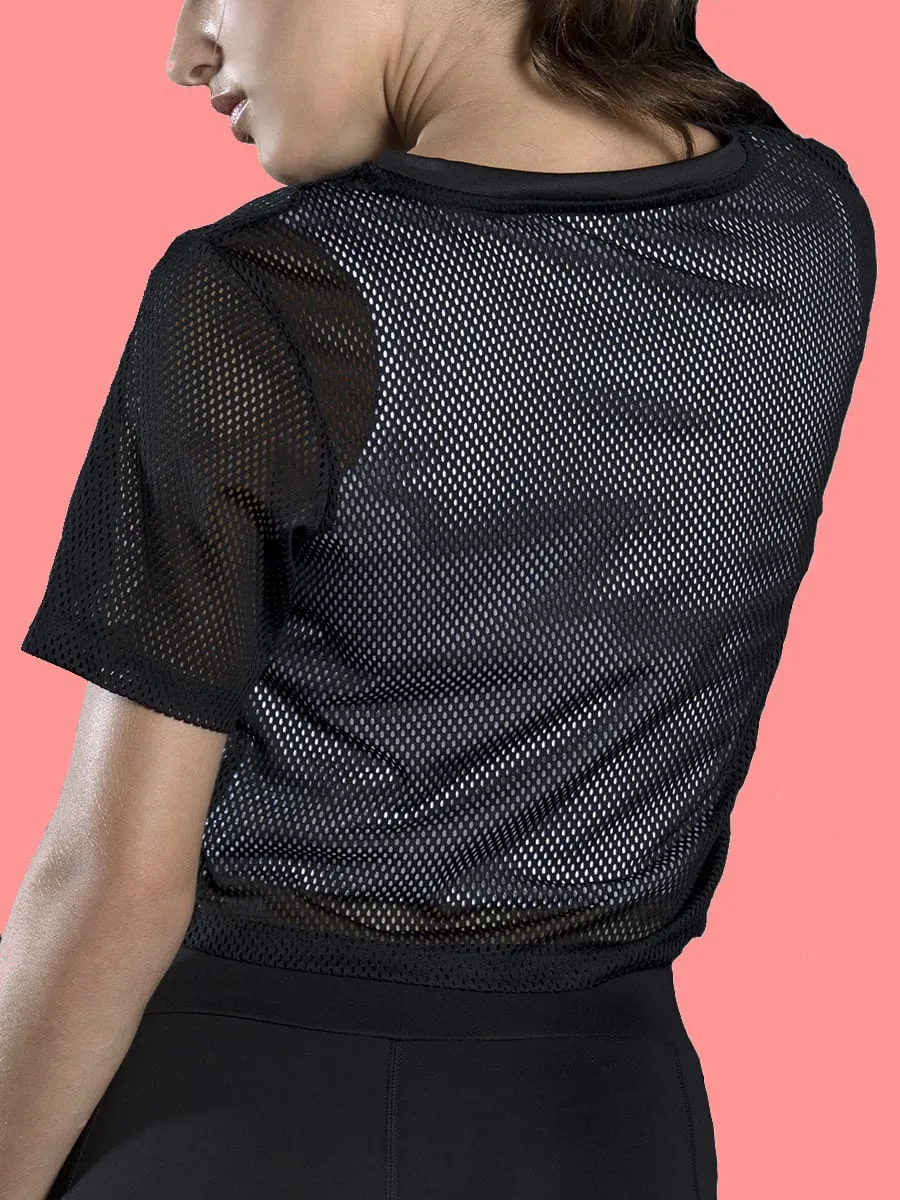 Women Go-beyond White Mesh Top