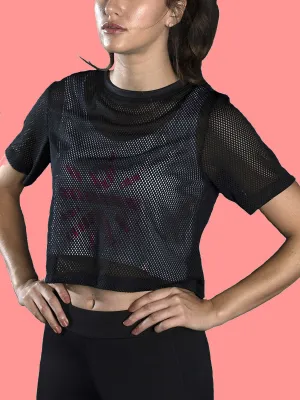 Women Go-beyond White Mesh Top