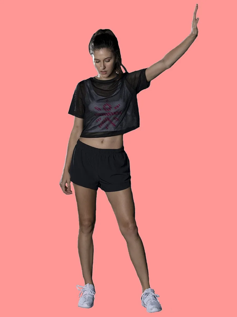 Women Go-beyond White Mesh Top