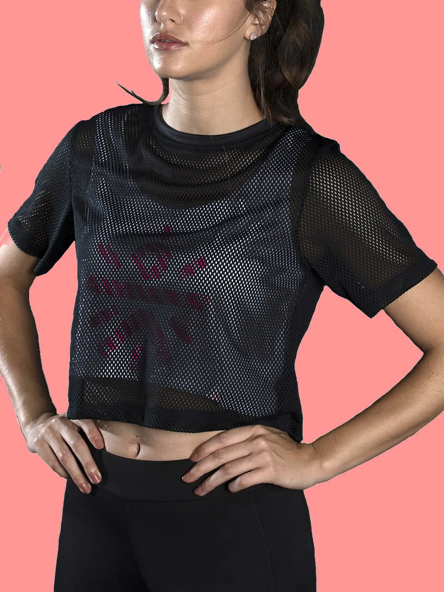 Women Go-beyond White Mesh Top
