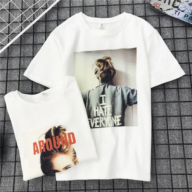 Women Student T-Shirt Summer Short Sleeve Loose Adorable Korean Feminine Cartoon All-Matching College Tops T-Shirt
