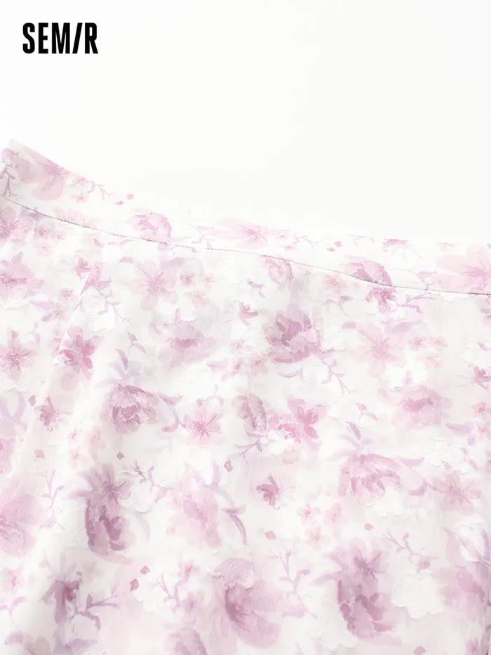 Women's Printed Skirt With Ruffles