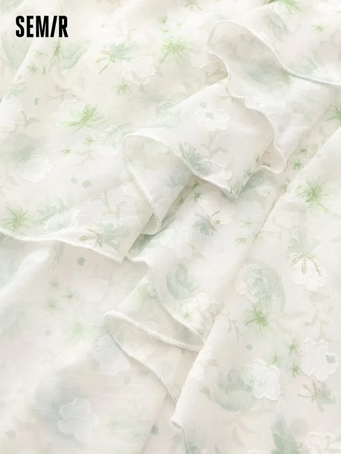 Women's Printed Skirt With Ruffles