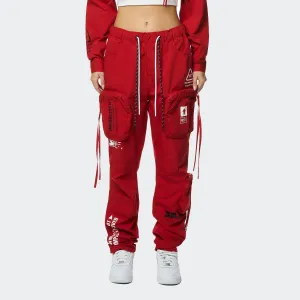 Women's Smoke Rise Red Slouched Utility Kai Cargo Pants True Red