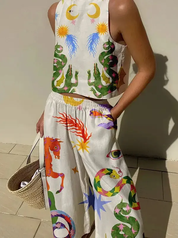 Wonderland Print Pants