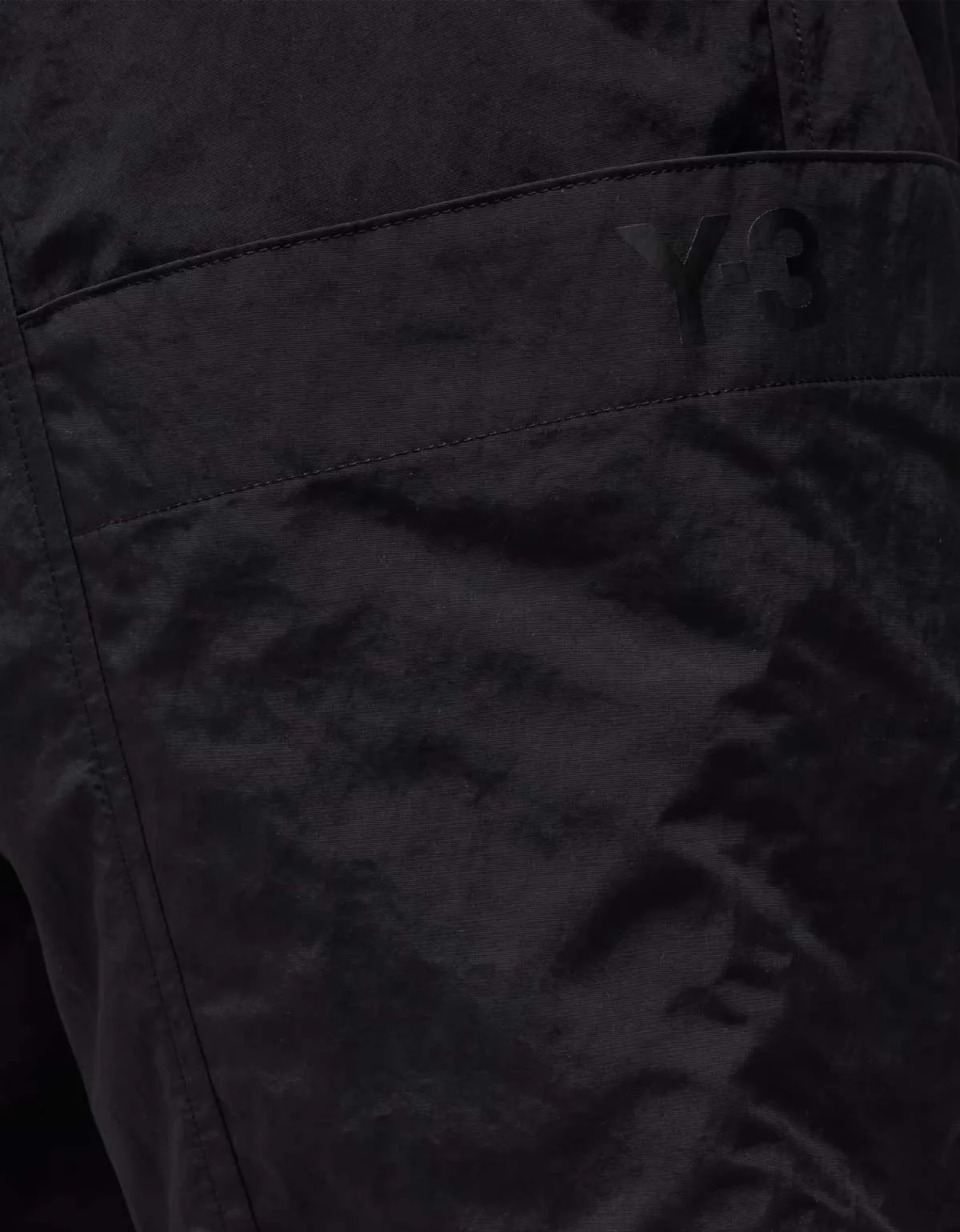 Y-3 Black Crinkle Nylon Cuffed Pants