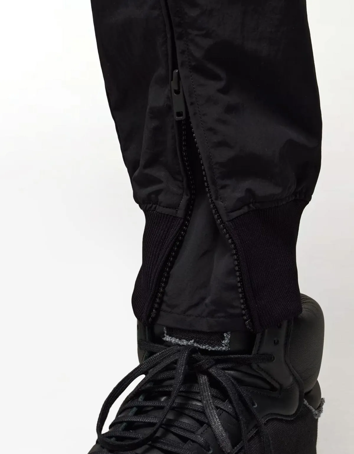 Y-3 Black Crinkle Nylon Cuffed Pants